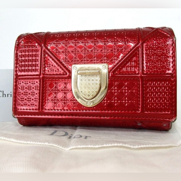 Dior Handbags - Christian Dior Diorama Trifold Wallet Cannage Embossed Calfskin Leather/Dust Bag